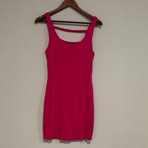 Vibrant Pink Sleeveless Mini Dress